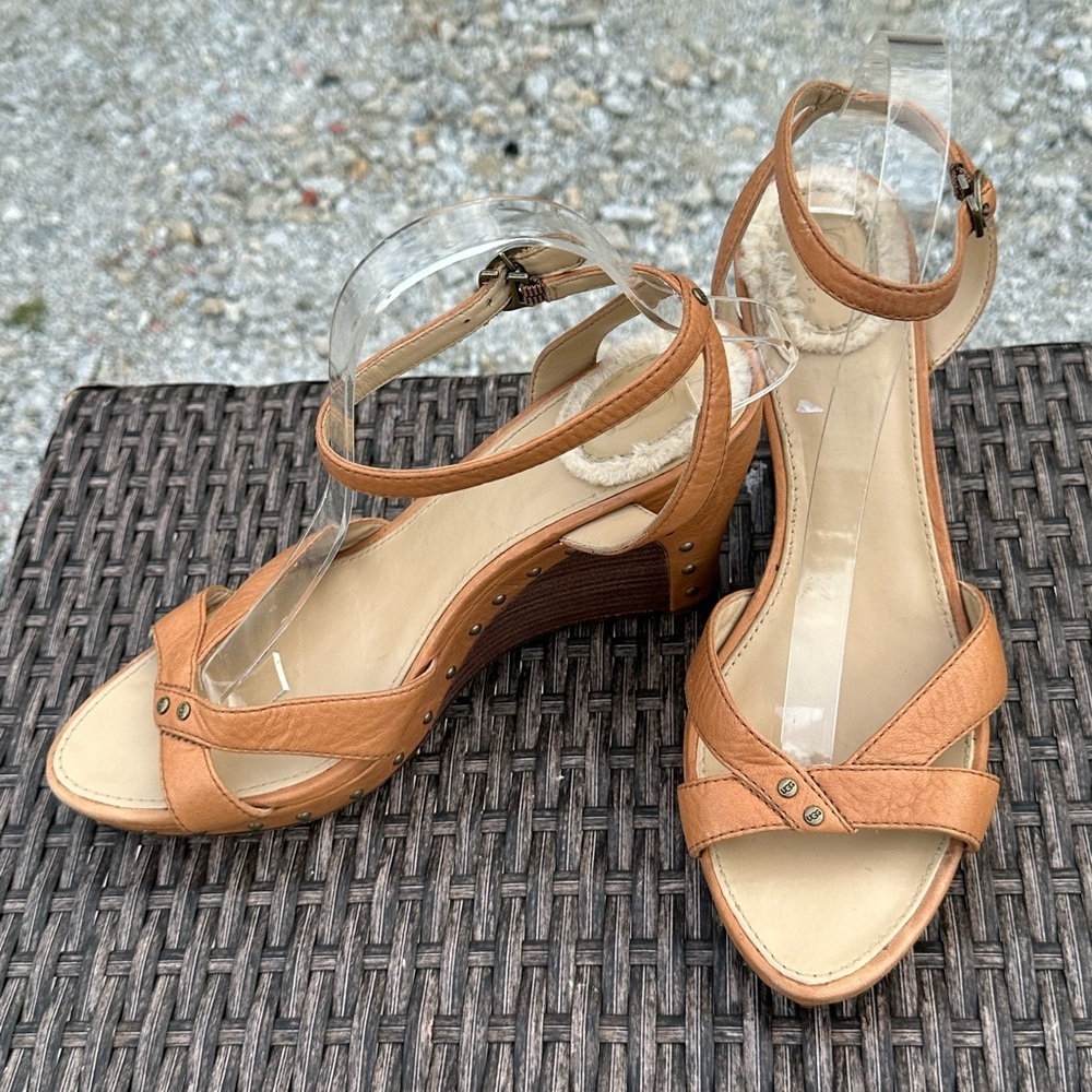 UGG Tan Wedge Shoes with Elegant Design
